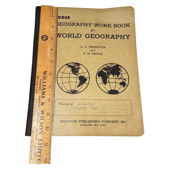 Iroquois Geography Workbook 1947 PB Book Trafalgar School Montreal Teacher Copy - Picture 13 of 13